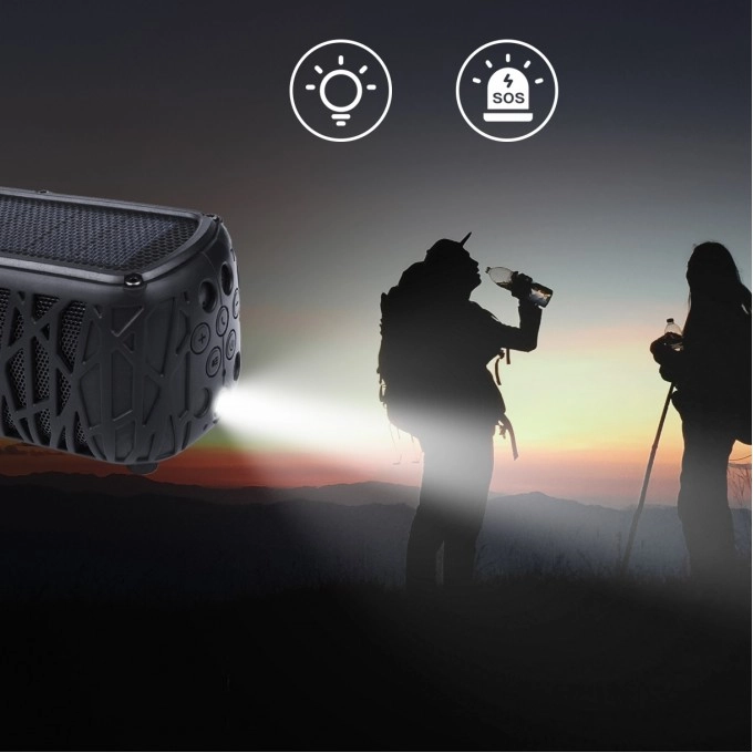 Draagbare Bluetooth-luidspreker met powerbank AERIUM S5000 Solar Outdoor
